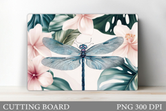Dragonfly Cutting Board. Flowers Cutting Board Design Product Image 1
