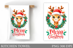 Cute Giraffe Kitchen Towel. Christmas Kitchen Towel Design Product Image 1