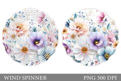 Flowers Wind Spinner Design. Floral Wind Spinner Sublimation Product Image 1