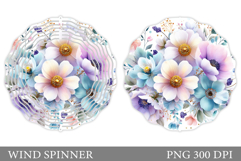 Floral Wind Spinner Sublimation. Flowers Wind Spinner Design Product Image 1