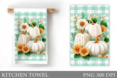 Fall Pumpkin Kitchen Towel. Fall Kitchen Towel Sublimation Product Image 1