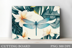 Dragonfly Cutting Board. Flowers Cutting Board Design Product Image 1