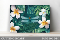 Dragonfly Cutting Board. Flowers Cutting Board Design Product Image 1