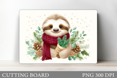 Christmas Sloth Cutting Board. Christmas Cutting Board Product Image 1