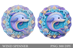 Dolphin Wind Spinner Sublimation. Sea Wind Spinner Design Product Image 1