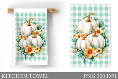 Pumpkin Kitchen Towel. Fall Kitchen Towel Sublimation Product Image 1
