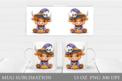 Halloween Cow Mug Design. Halloween Cow Sublimation Product Image 1