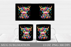 Christmas Cow Mug Design. Christmas Mug Sublimation Product Image 1