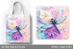 Dragonfly Tote Bag Design. Dragonfly Sublimation Product Image 1