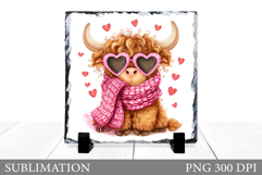 Valentines Cow Sublimation. Valentines Cow Slate Design Product Image 1