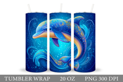 Dolphin Tumbler Design. Cute Dolphin Tumbler Sublimation Product Image 1