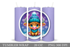 Christmas Cow Tumbler Design. Christmas Tumbler Sublimation Product Image 1