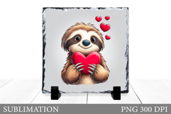Valentines Slate Design. Valentines Sloth Sublimation Product Image 1