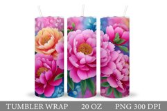 Flowers Tumbler Sublimation. Floral Tumbler Design Product Image 1
