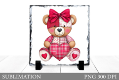 Valentines Bear Sublimation. Valentines Bear Slate Design Product Image 1