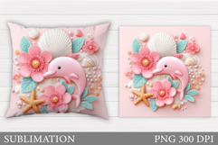 Dolphin Pillow Sublimation. Dolphin Sublimation Product Image 1