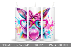 Cute Bunny Tumbler Design. Bunny Sublimation Product Image 1