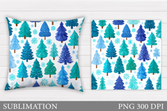 Christmas Tree Pillow Design. Winter Pillow Sublimation Product Image 1