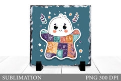 Cute Ghost Slate Design. Halloween Slate Sublimation Product Image 1