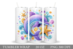 Dolphin Tumbler Design. Sea Tumbler Sublimation Product Image 1