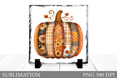 Patchwork Pumpkin Slate Design. Pumpkin Sublimation Product Image 1