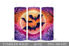 Halloween Bat Tumbler Design. Bat Silhouette Tumbler Wrap Product Image 1