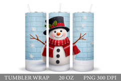 Cute Snowman Tumbler. Winter Tumbler Sublimation Product Image 1