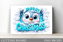 Cute Penguin Cutting Board. Christmas Cutting Board Design Product Image 1