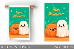 Cute Ghost Kitchen Towel. Cute Halloween Kitchen Towel Product Image 1