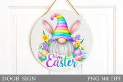 Easter Gnome Door Sign Design. Easter Door Sign Sublimation Product Image 1