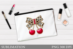 Cherries Cosmetics Bag Sublimation. Cherry Makeup Bag Design Product Image 1