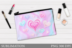 Hearts Cosmetics Bag. Valentines Makeup Bag Design Product Image 1
