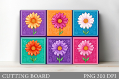 Daisy Flowers Cutting Board. Flowers Kitchen Cutting Design Product Image 1