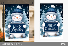 Cute Snowman Garden Flag. Christmas Garden Flag Design Product Image 1