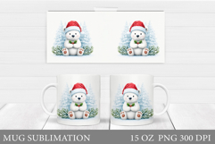 Christmas Bear Mug Design. Christmas Mug Sublimation Product Image 1