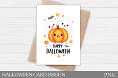 Halloween Card Printable. Halloween Pumpkin Card Design Product Image 1