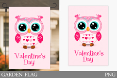 Valentines Owl Garden Flag. Valentines Garden Flag Design Product Image 1