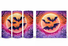 Halloween Bat Tumbler Design. Bat Silhouette Tumbler Wrap Product Image 2