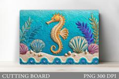 Seahorse Cutting Board. Sea Cutting Board Sublimation Product Image 1