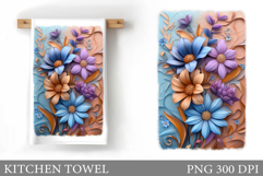 Flowers Kitchen Towel. Floral Kitchen Towel Design Product Image 1