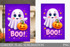 Cute Ghost Garden Flag. Cute Halloween Garden Flag Design Product Image 1