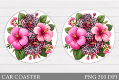 Flowers Car Coaster Design. Flowers Coaster Sublimation Product Image 1