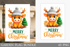 Christmas Cow Garden Flag. Christmas Garden Flag Sublimation Product Image 1