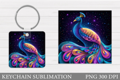 Peacock Keychain Design. Peacock Sublimation Product Image 1