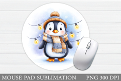 Christmas Penguin Mouse Pad. Christmas Mouse Pad Design Product Image 1