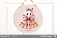 Ghost Door Sign Design. Halloween Door Sign Sublimation Product Image 1