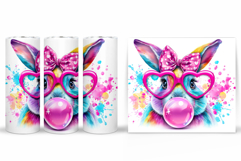Cute Bunny Tumbler Design. Bunny Sublimation Product Image 2