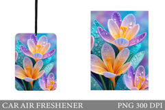 Floral Car Air Freshener. Flowers Car Air Freshener Design Product Image 1