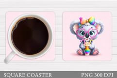 Cute Koala Coaster Design. Koala Sublimation Product Image 1