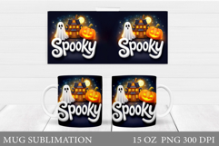 Halloween Mug Sublimation. Halloween Ghost Pumpkin Mug Product Image 1